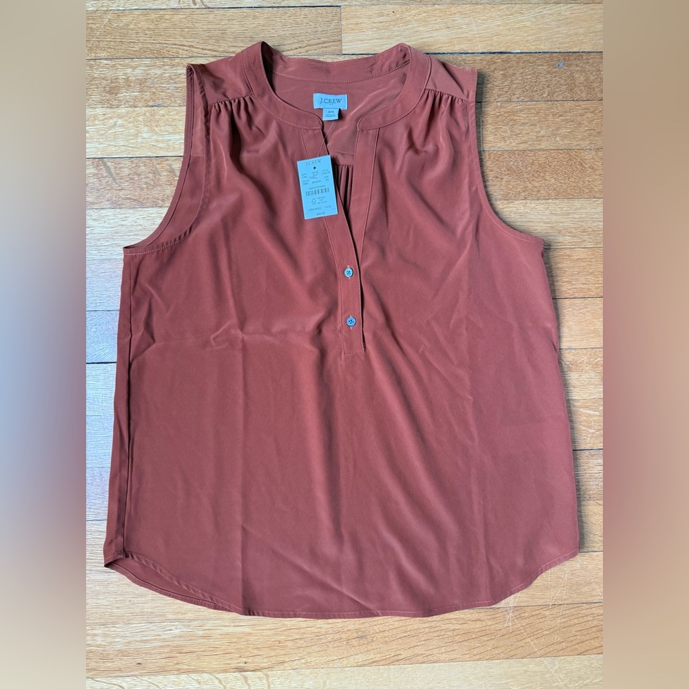 J. Crew Sleeveless Terracotta Blouse
